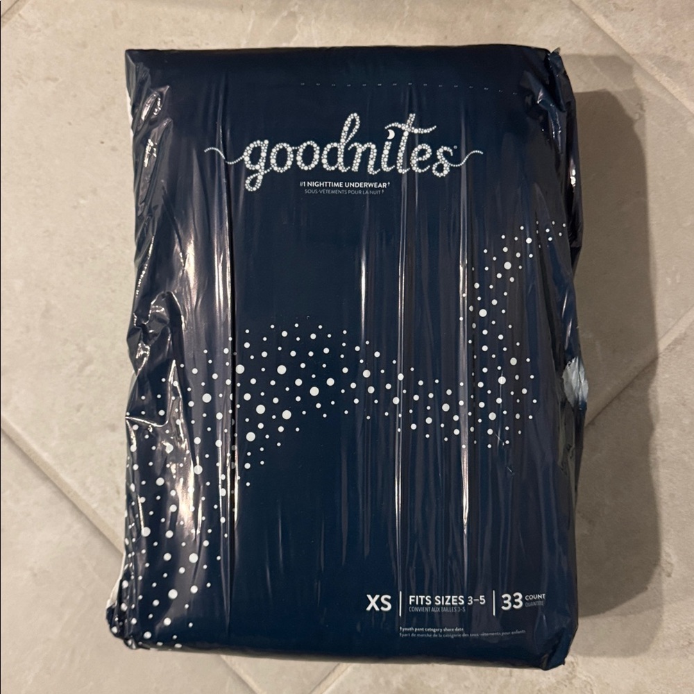 Goodnites Pull-Ups size XS 33ct. New/Unopened